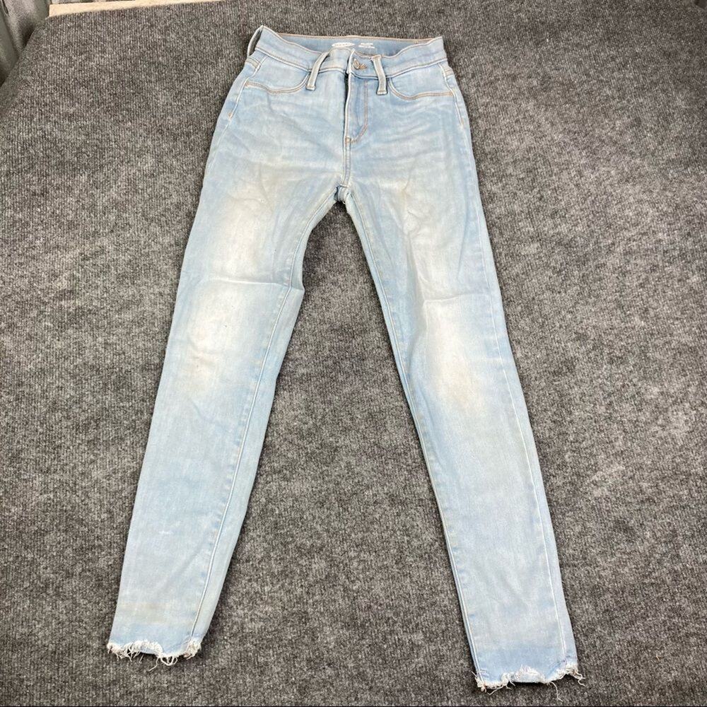 Old Navy Jeggings Girls Size 12 Blue Ballerina Built-In Tough Raw Hem Stretch